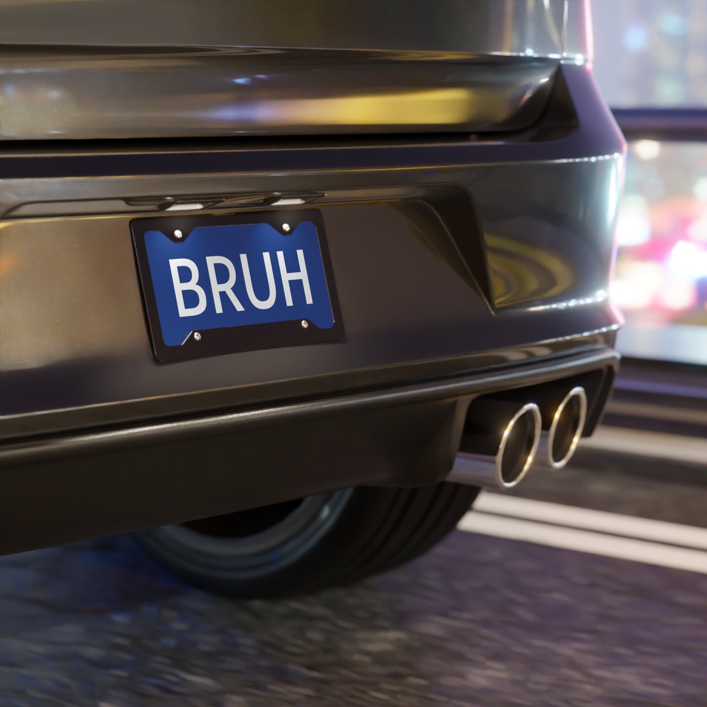 Blue BRUH Vanity Plate