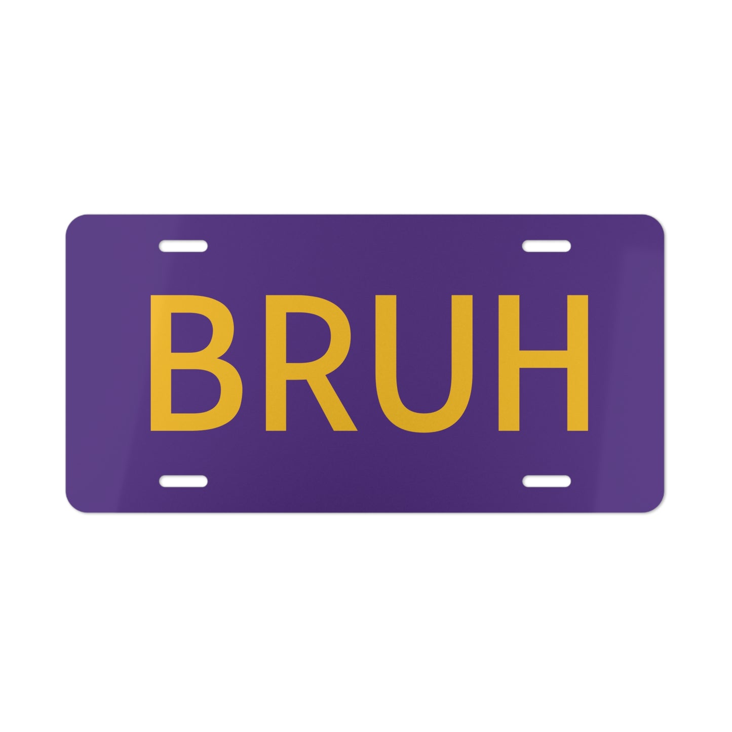 Purple BRUH Vanity Plate