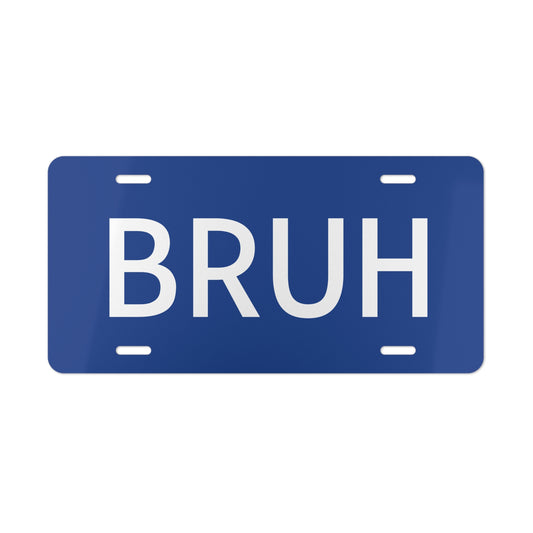 Blue BRUH Vanity Plate